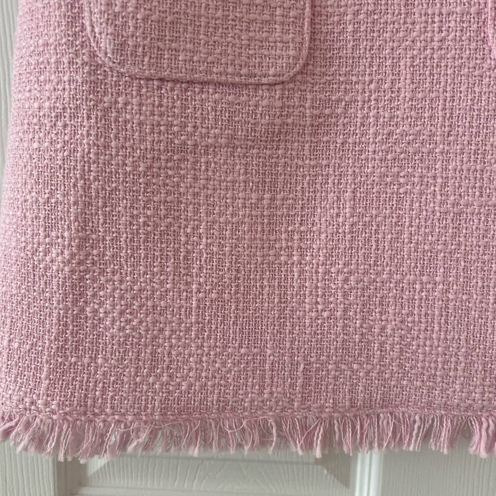 Cinq a Sept Chic Pink Tweed dress Sz 00 new gold buttons - Picture 4 of 8